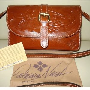 New Patricia Nash Italian Leather crossbody Bag
